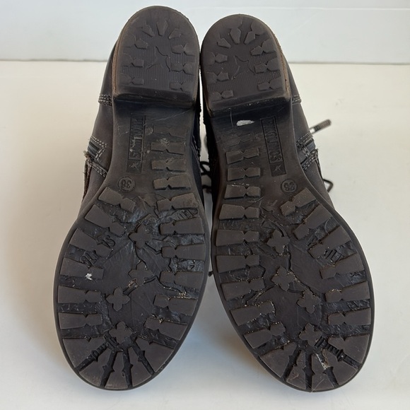 Pikolinos gray brown lace up side zip leather ankle boot stacked heel le mans - Picture 6 of 16